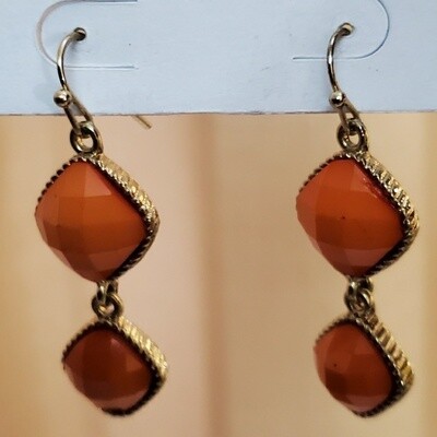 LOFT Orange Bead Earrings #488