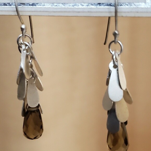 LOFT Silver Dangle Bead Earrings #475