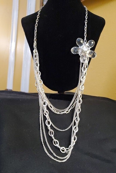 LOFT Glass Floral Multistrand Necklace #779