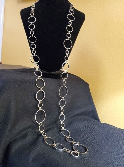 Goldtone Multisize Circle Chainlink Necklace #789