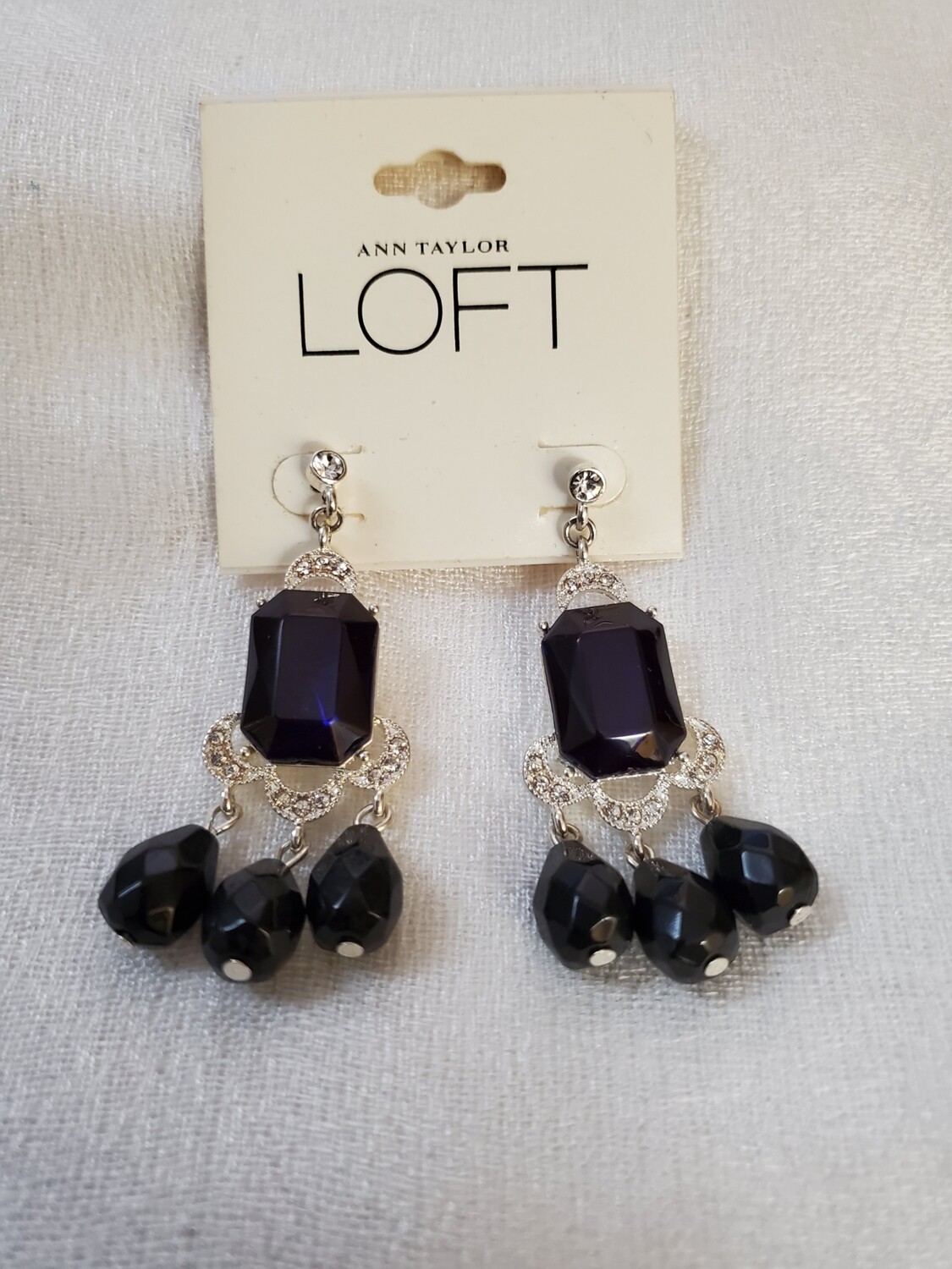 LOFT Blue Dangle Bead Earrings #830