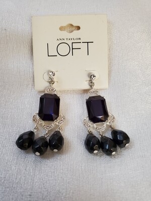 LOFT Blue Dangle Bead Earrings #830