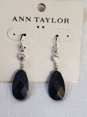 Ann Taylor Black Shimmer Bead Earrings #829