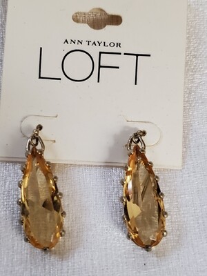 LOFT Goldtone Amber Drop Earrings #832