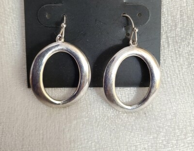 Ann Taylor Silvertone Hoop Earrings #834