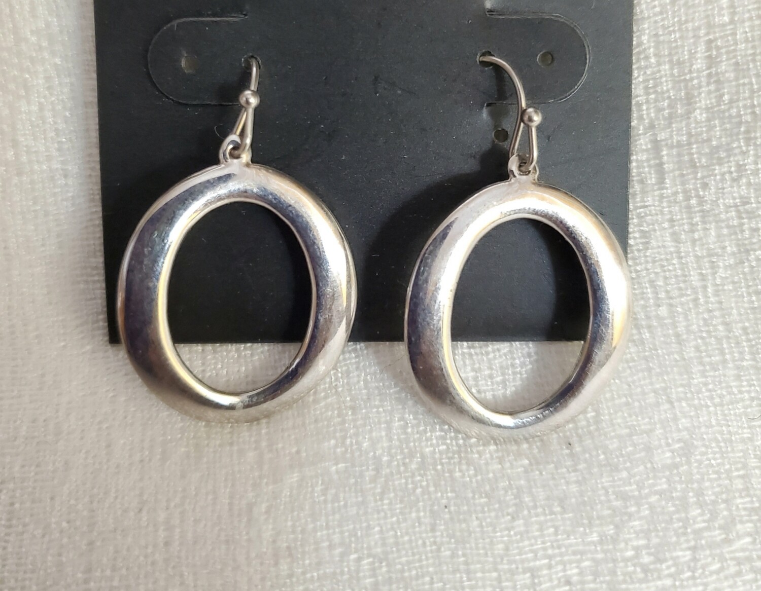 Ann Taylor Silvertone Hoop Earrings #834