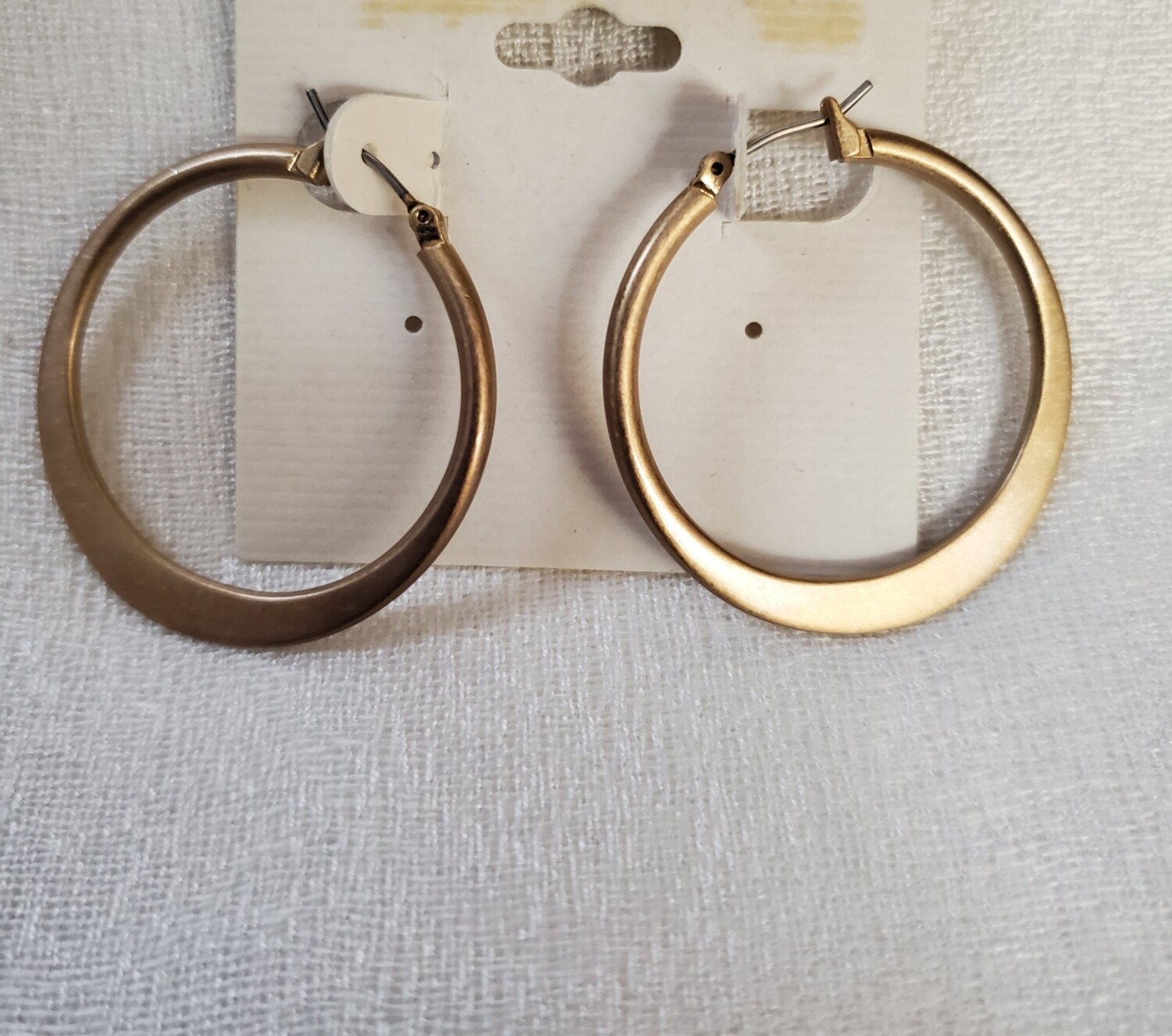 Ann Taylor Brushed Goldtone Hoop Earrings #826