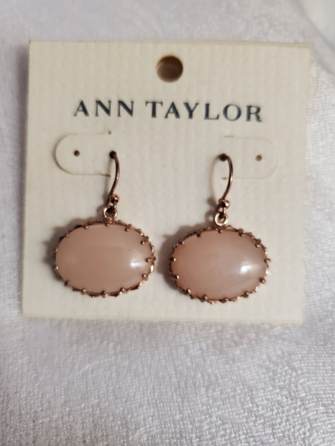 Ann Taylor Rhinestone Trim Pink Stone Earrings #839