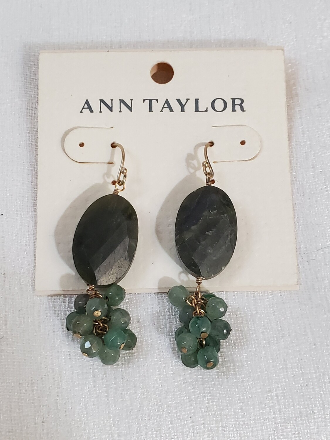 LOFT Olive Stone Cluster Bead Earrings #845