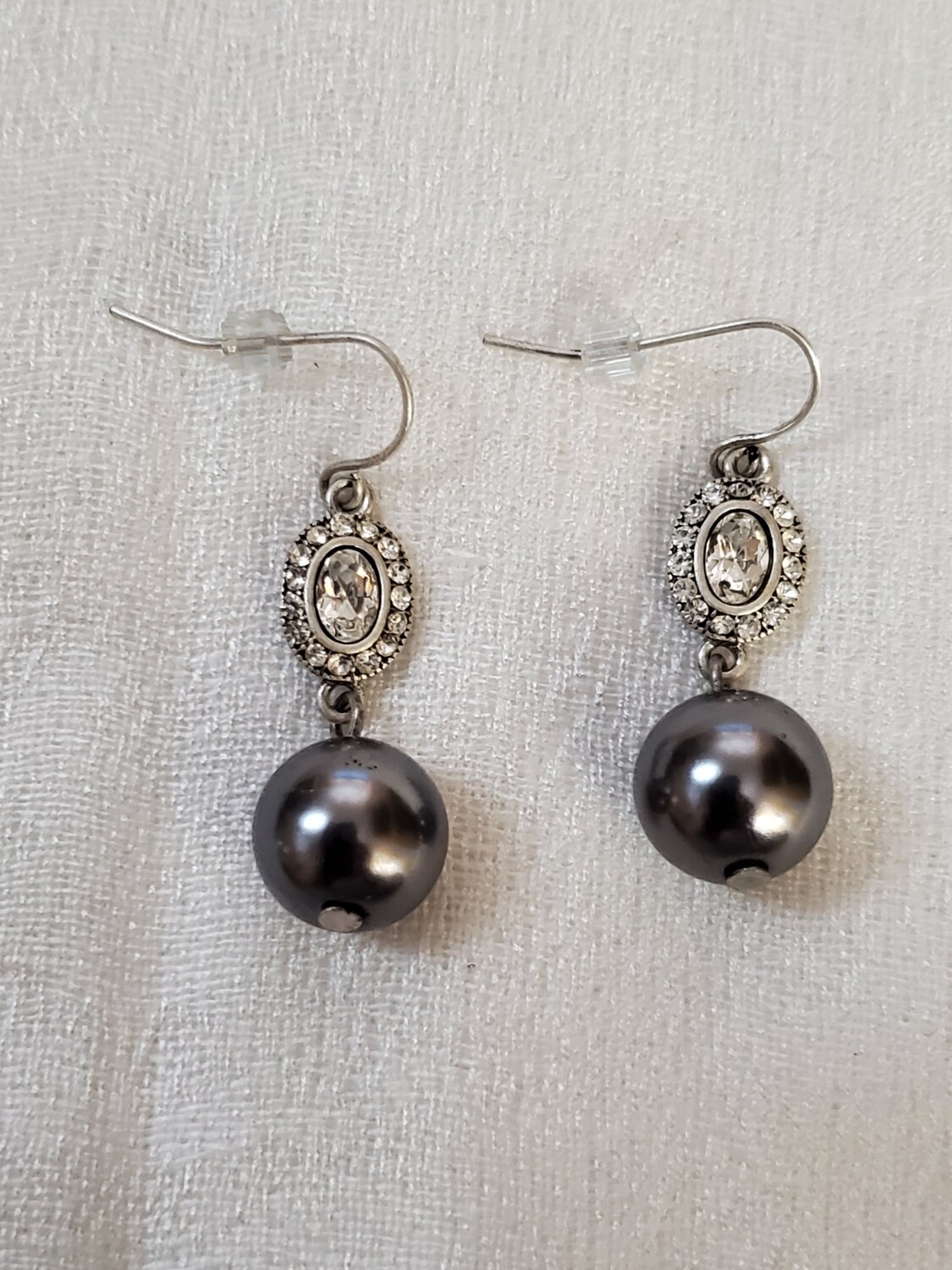 LOFT Grey Rhinestone Ball Earrings #853