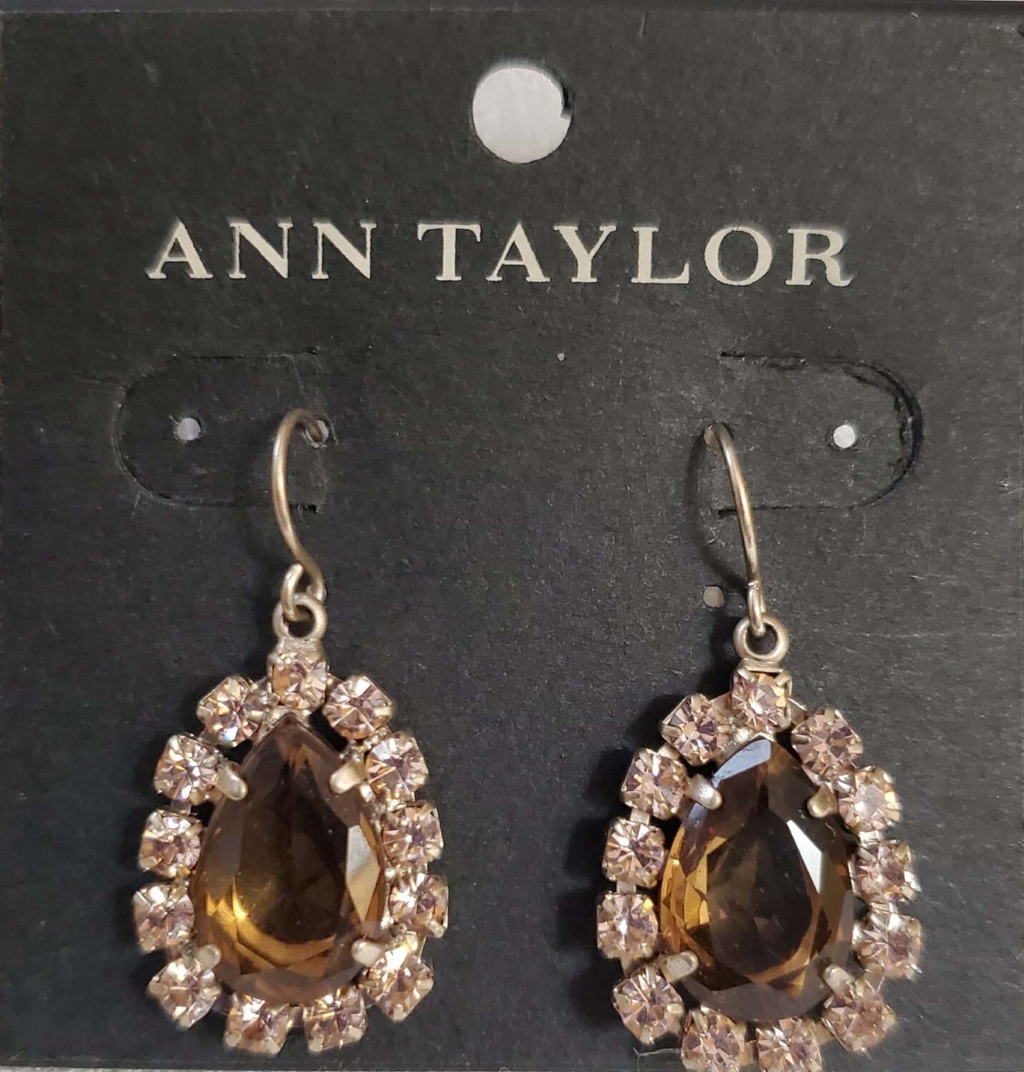 LOFT Pink Rhinestone Teardrop Earrings #850