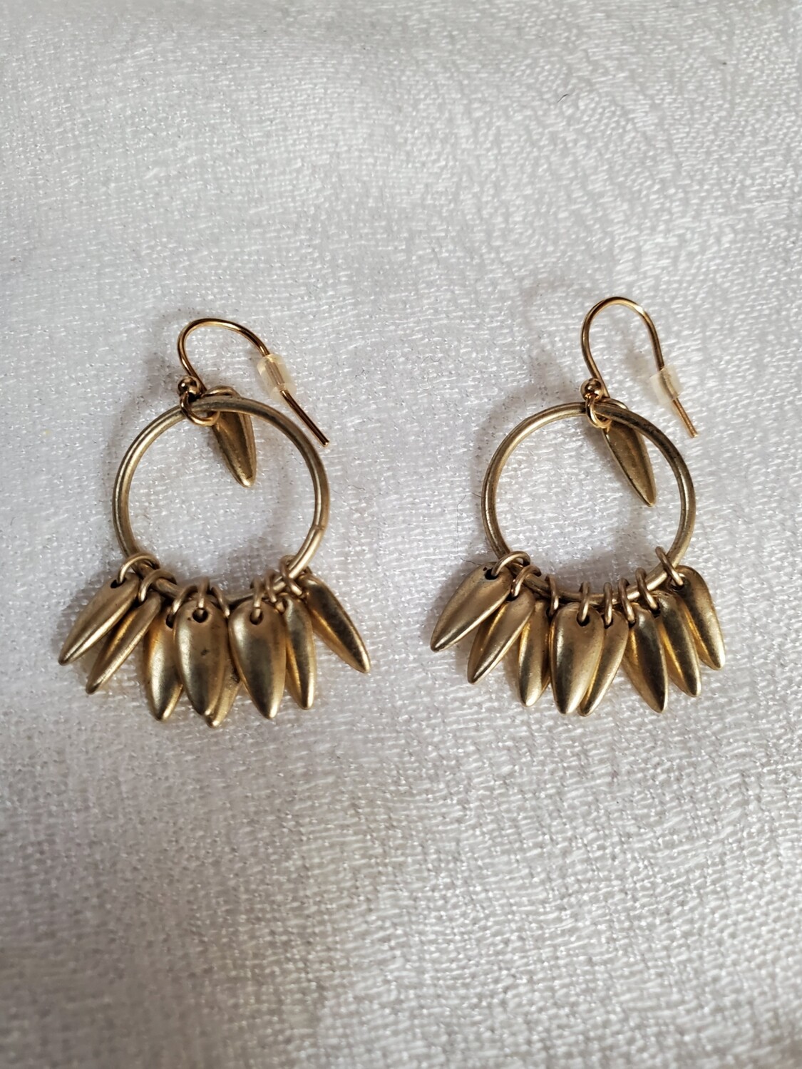 LOFT Goldtone Dangle Cluster Hoop Earrings #863