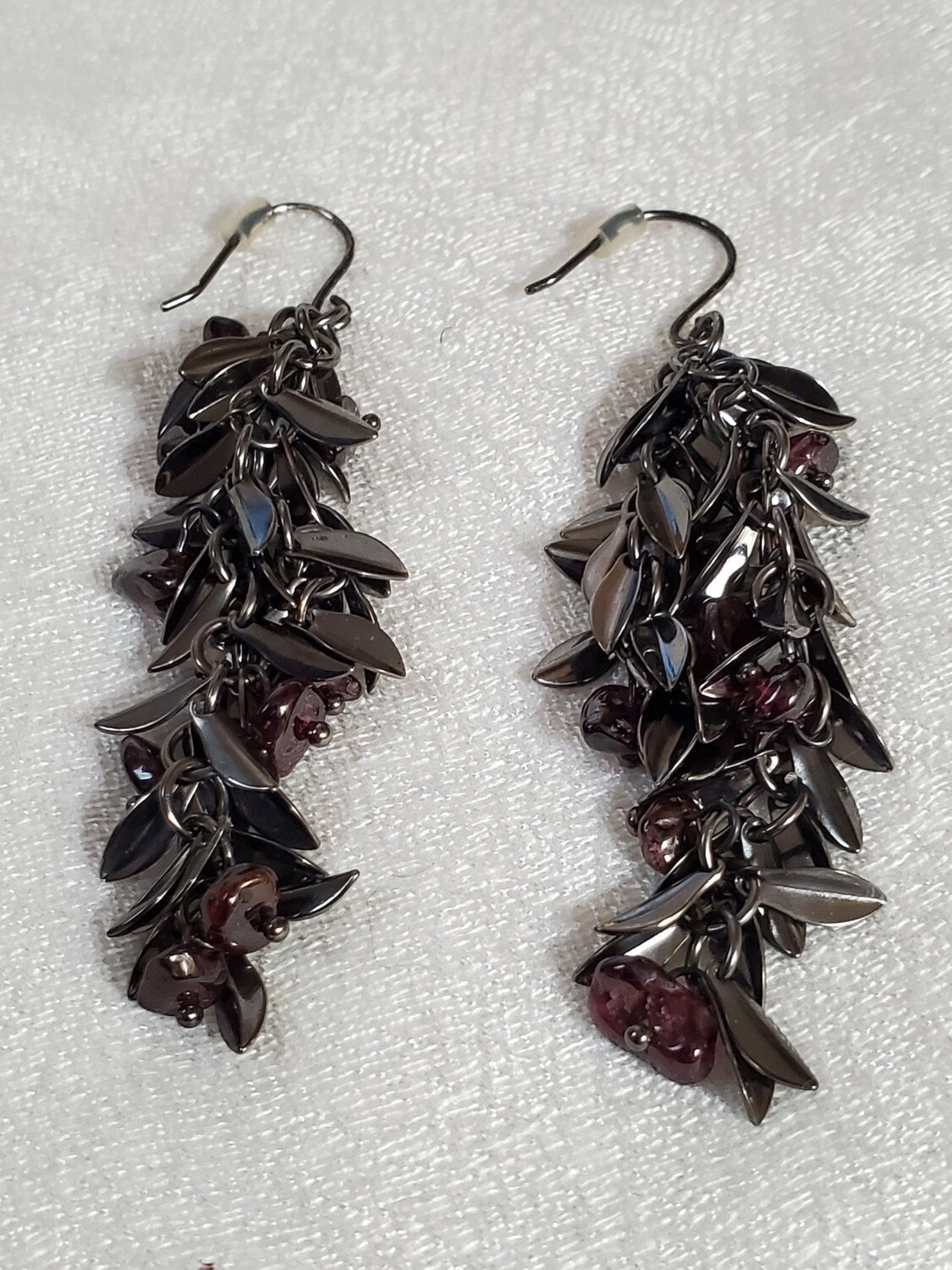 LOFT Pewter Dangle Leaf Earrings #865