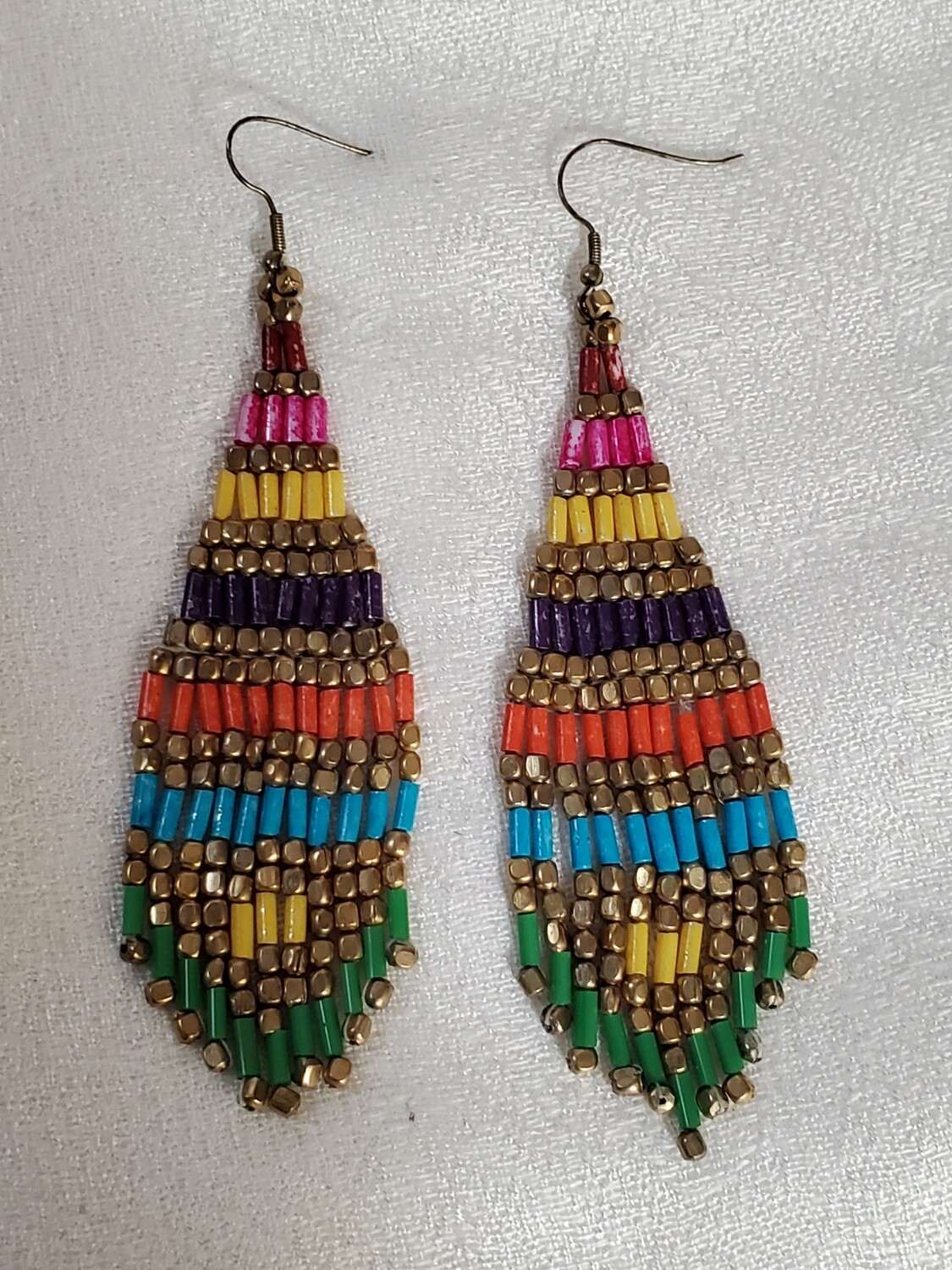 Multicolor Seed Bead Earrings #873