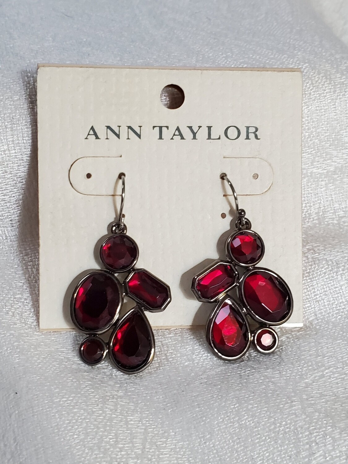 Ann Taylor Red Geo Stone Earrings #870