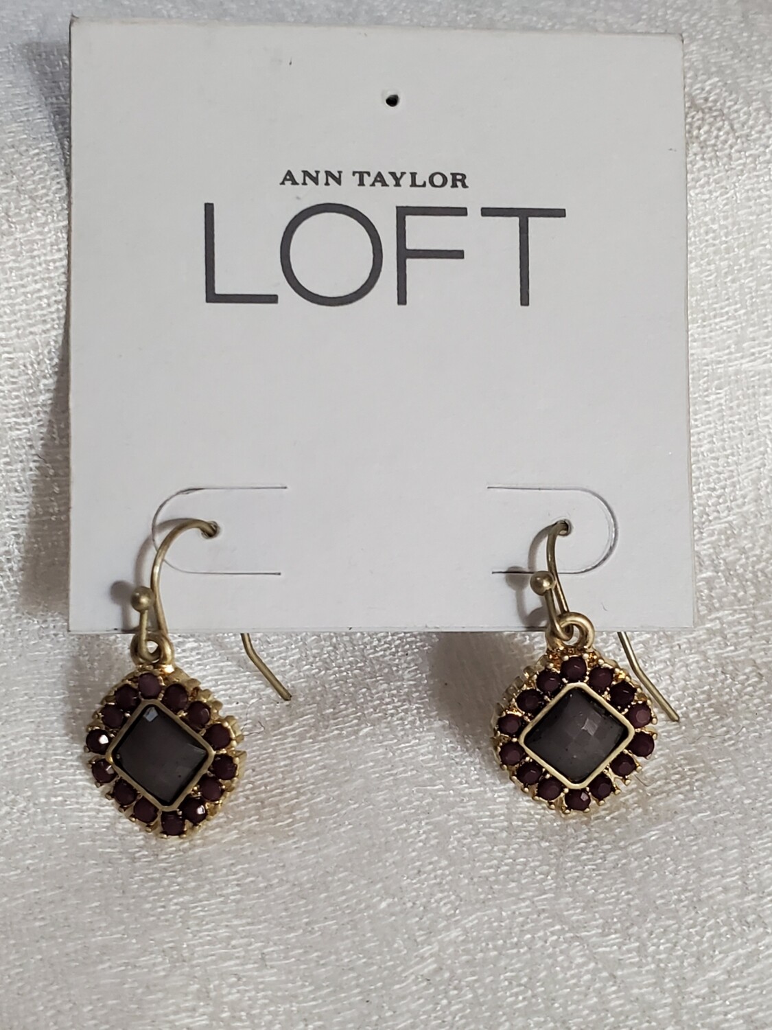 LOFT Red Bead Square Earrings #881