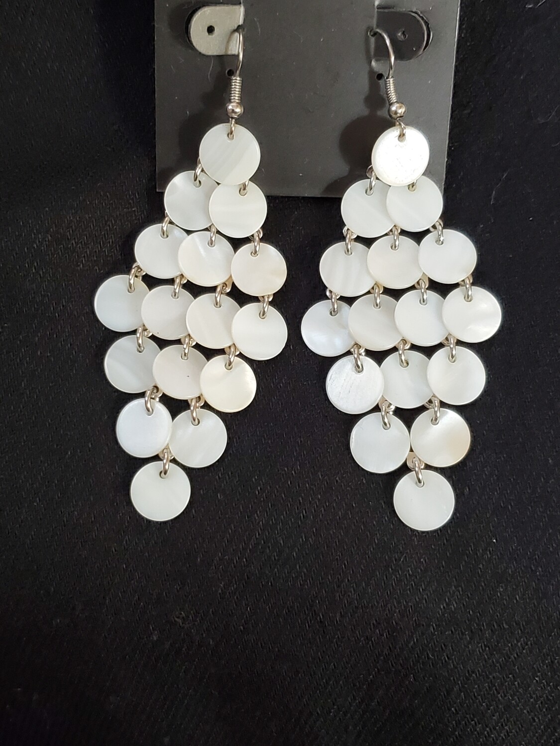 LOFT White Disc Statement Earrings #892