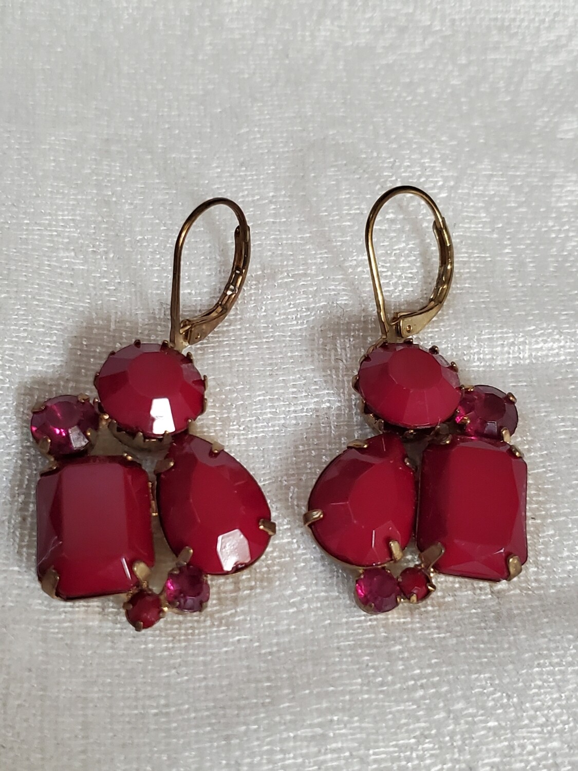 Berry Geo Stone Earrings #991
