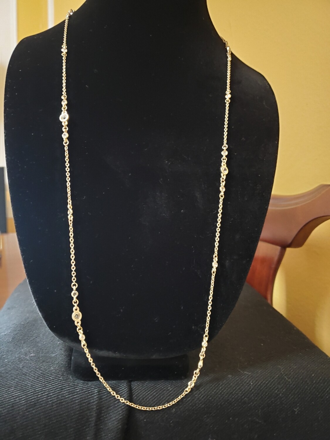 LOFT Goldtone Rhinestone Necklace #1005