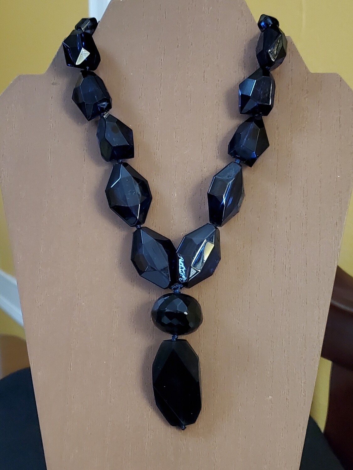 Blue Chunky Resin Stone Necklace #1010