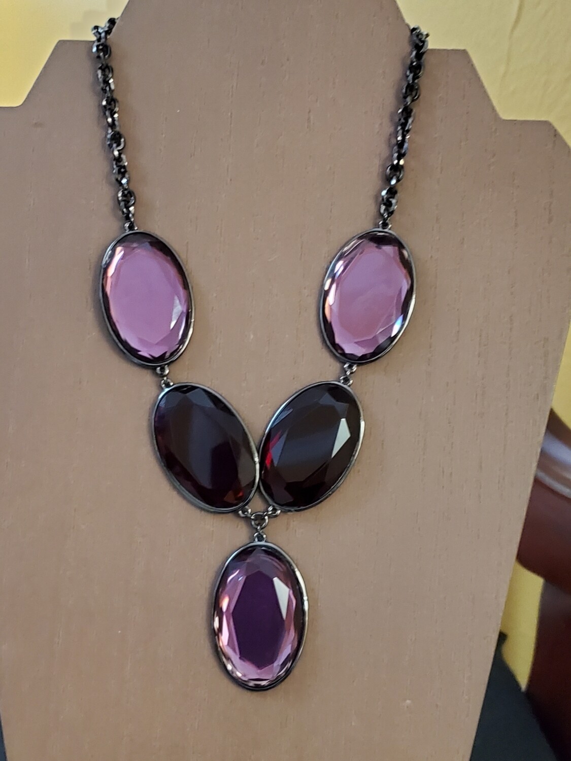 Ann Taylor Purple Stone Necklace #1015