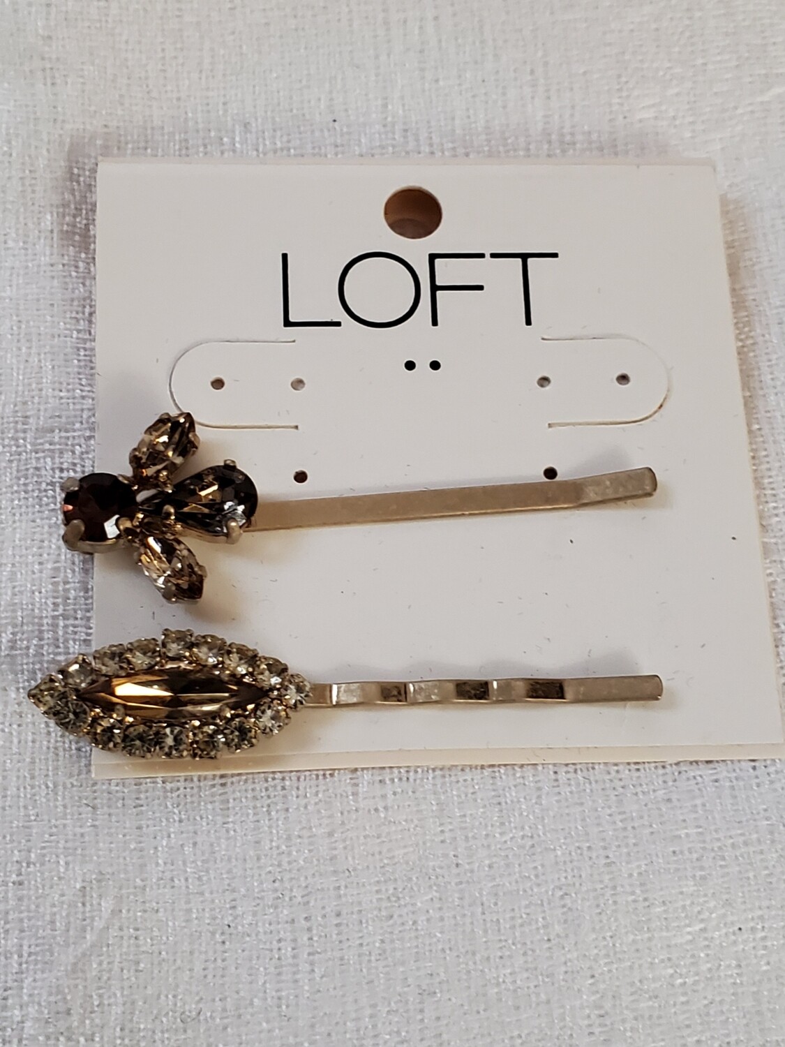 LOFT Goldtone Rhinestone Hair Pins #1028