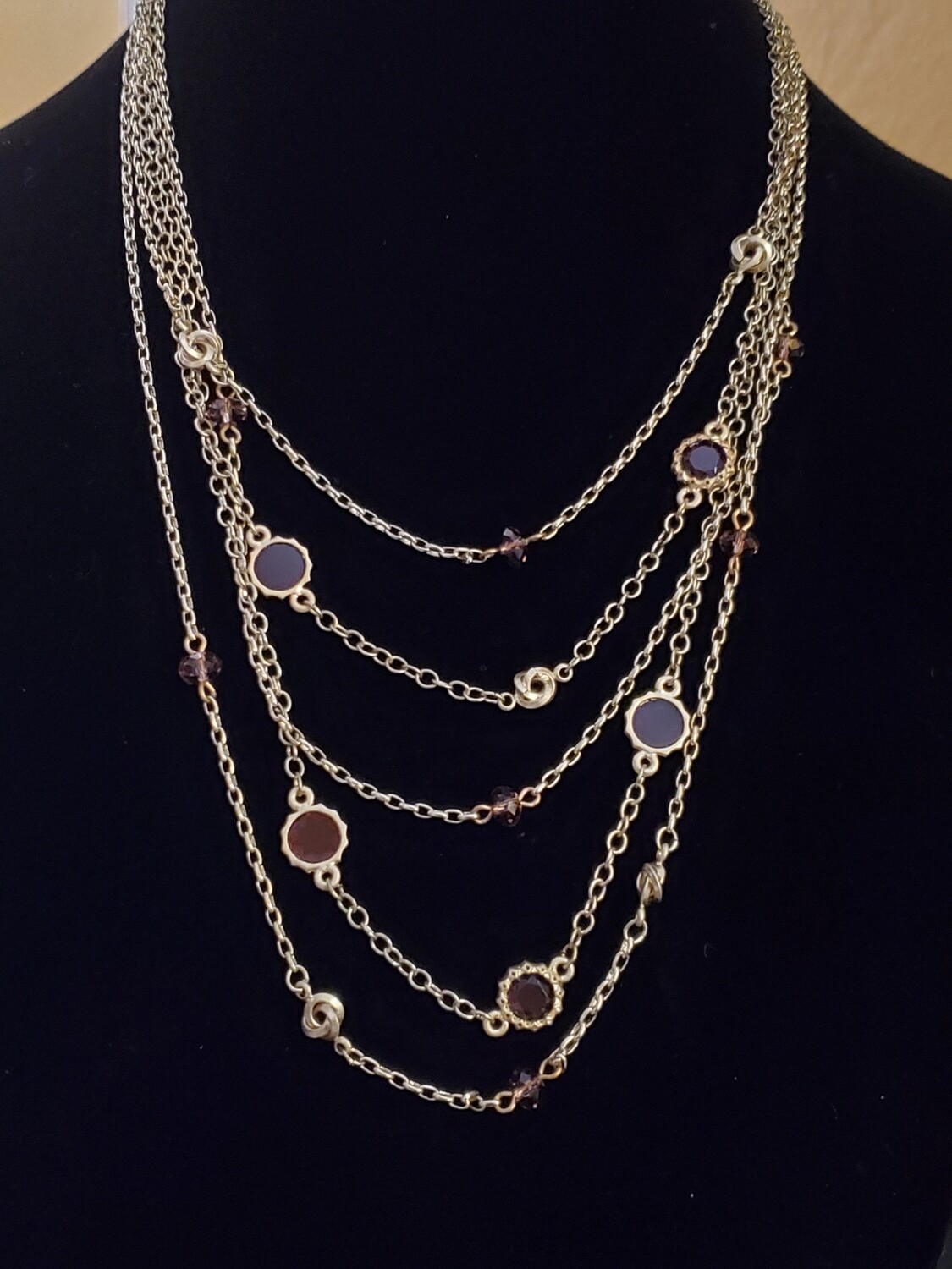 LOFT Goldtone Multistrand Bead Necklace #1056