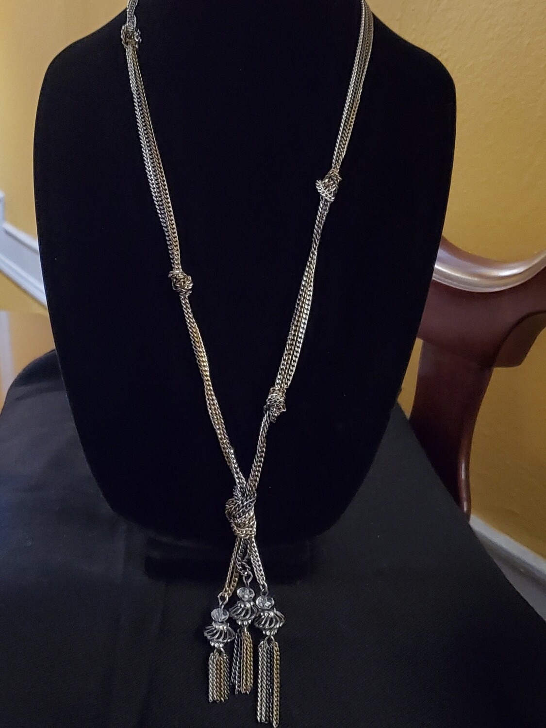 LOFT Tri-Color 3-Tassel Pendant Necklace #1051