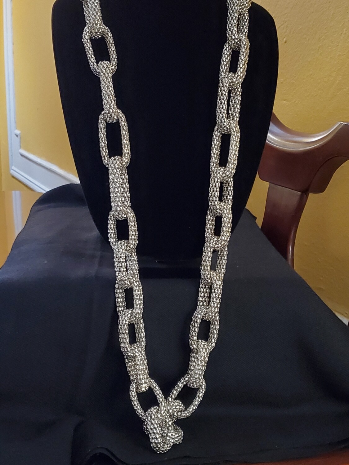 LOFT Large Silvertone Chainlink Necklace #1078