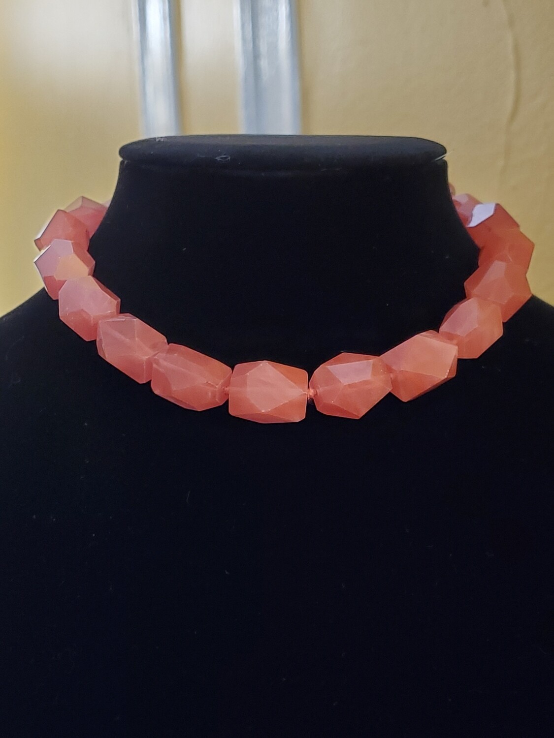 LOFT Coral Facet Stone Necklace #1080