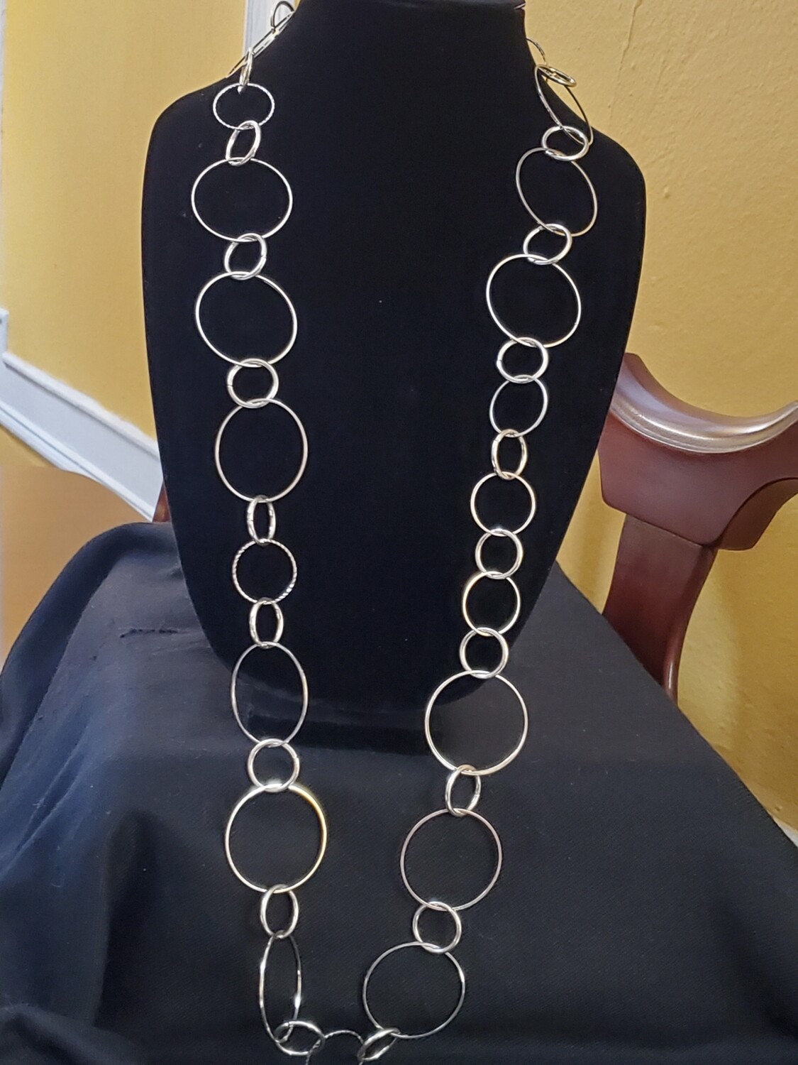 LOFT Silvertone Wide Chainlink Necklace #1089