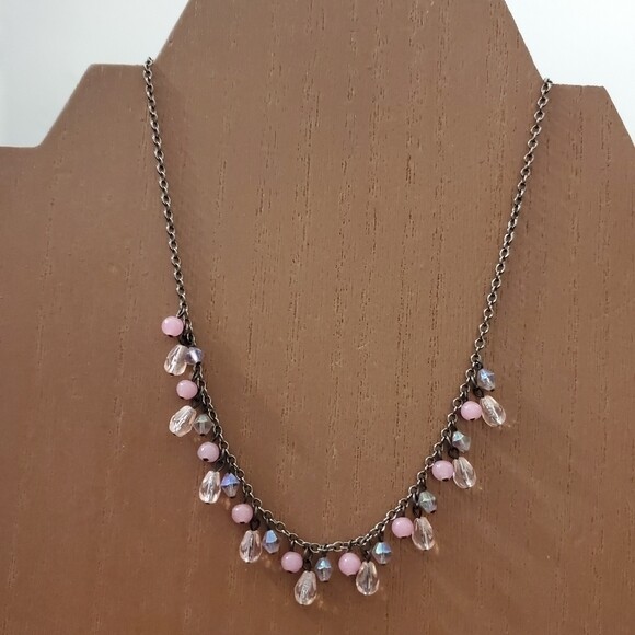 Cheryl Reis Pink Dangle Bead Necklace #1455