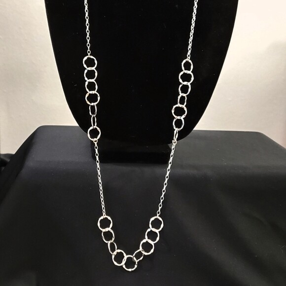 Silver Long Chainlink Necklace #1451