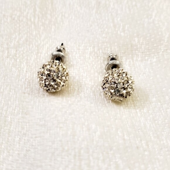 Rhinestone Round Stud Earrings #1474