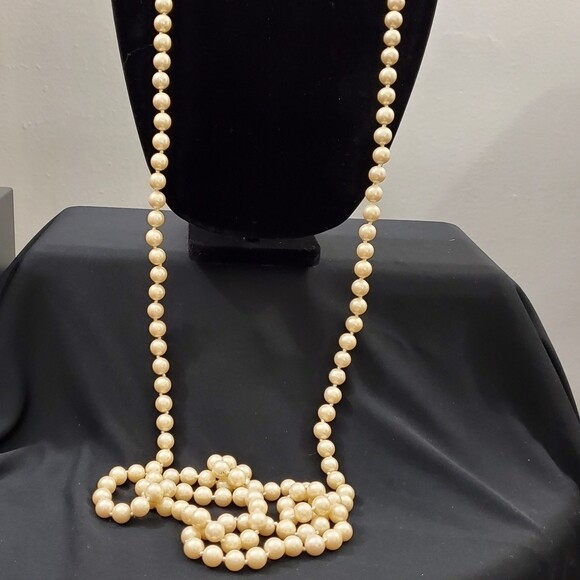 LOFT Long Faux Cream Pearl Necklace #1485