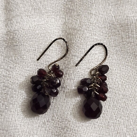 LOFT Red Cluster Bead Earrings #1513