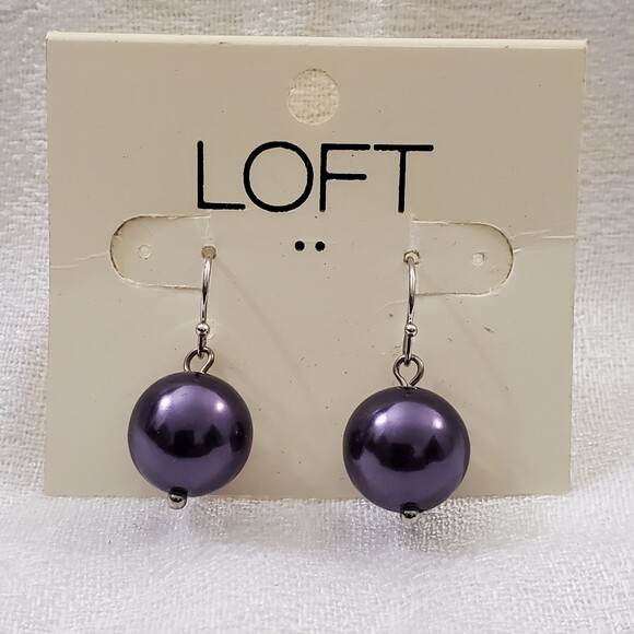 LOFT Pearlized Purple Ball Earrings #1521