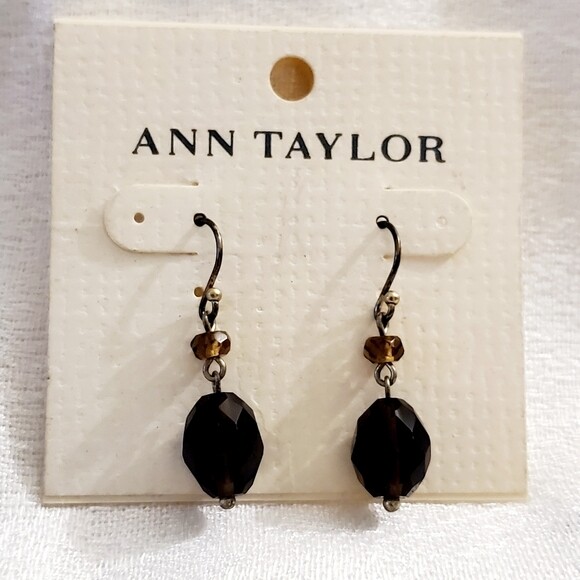 Ann Taylor Amber Facet Stone Earrings #1508