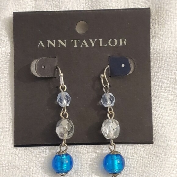 nn Taylor Blue &amp; Clear Bead Earrings #1511
