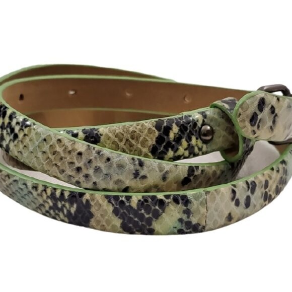 Ann Taylor Green Snake Print Belt sz M #1575