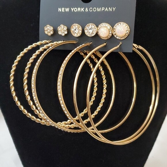 NY &amp; Co Rhinestone Hoop/Stud Earrings #2068