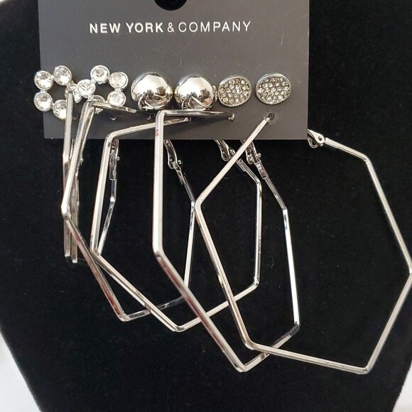 NY &amp; Co Silver Hoop/Stud Earring Set #2069