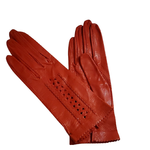 Ann Taylor Red Leather Gloves #1612