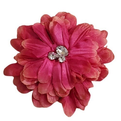 LOFT Pink Floral Rhinestone Hair Pin Brooch #436