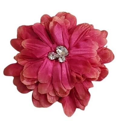 LOFT Pink Floral Rhinestone Hair Pin Brooch #436