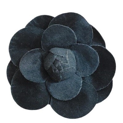 LOFT Blue Velvet Floral Pin Brooch #442