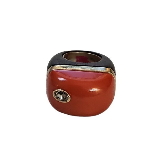 LOFT Rust Resin Wood Ring sz 5.75&quot; #1256