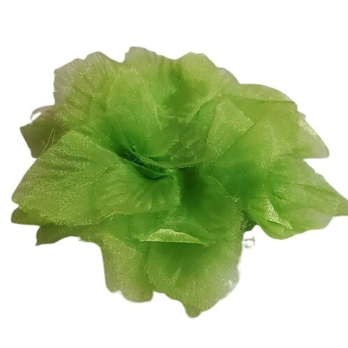 LOFT Lime Tulle Beaded Floral Pin Brooch #644