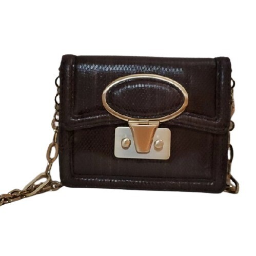Ann Taylor Brown Croco Leather Handbag #1599