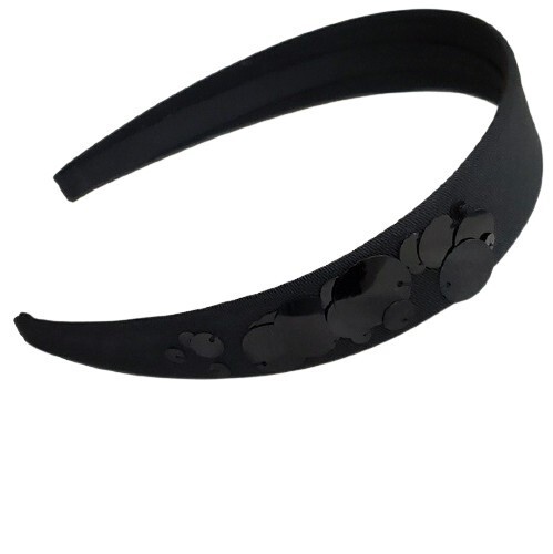 LOFT Black Sequin Headband #632